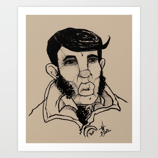 Victorian Man Sketch. Art Print