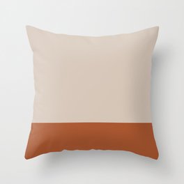 Minimalist Solid Color Block 1 in Putty and Clay Throw Pillow