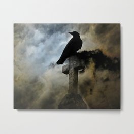 Stormy Clouds And Crow Metal Print | Gothicraven, Raven, Photo, Goth, Sky, Rook, Corvidae, Blackbird, Crow, Clouds 