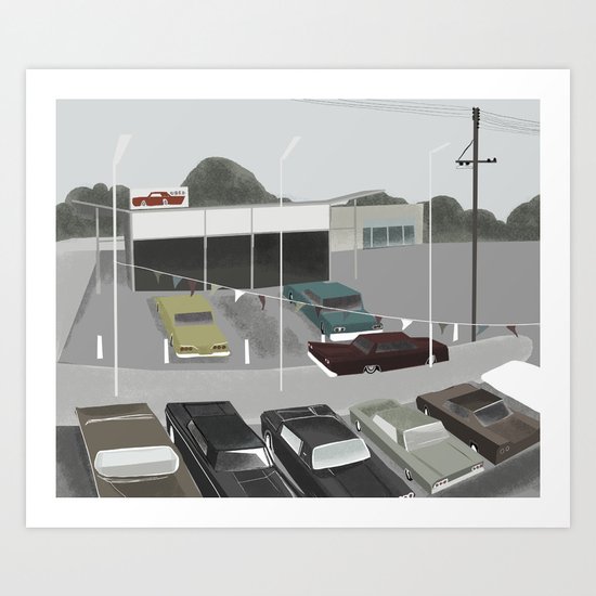 car lot Art Print
