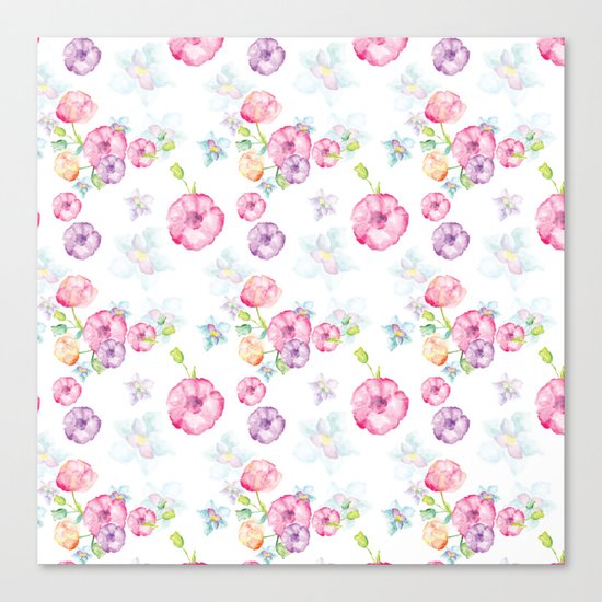 Delicate Floral Pattern 01 Canvas Print
