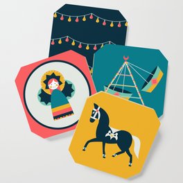 Moulid Assortment Coaster | Horseparade, Carnivalride, Egypt, Horse, Swing, Lights, Cairo, Stringlights, Carnival, Digital 