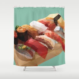Nigiri Sushi Platter Polygon Art Shower Curtain