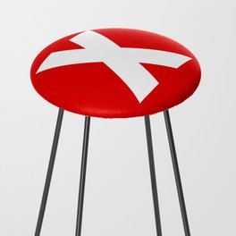 letter X (White & Red) Counter Stool