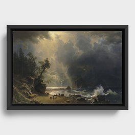 Puget Sound on the Pacific Coast (1870) - Albert Bierstadt Framed Canvas