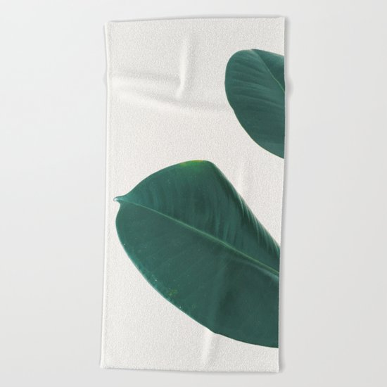 Rubber Fig Leaves I Beach Towel