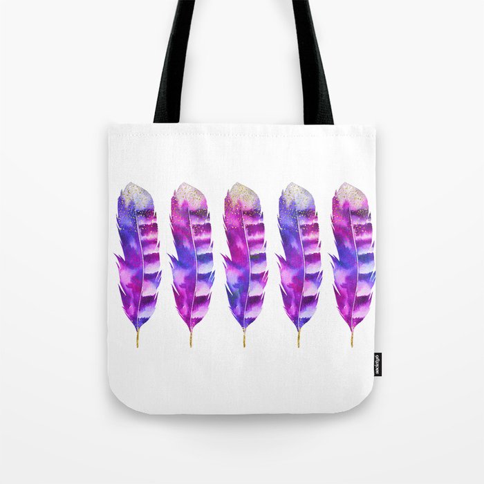Pink Feathers watercolor painting Tote Bag