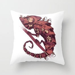 Steampunk Chamaleon Throw Pillow