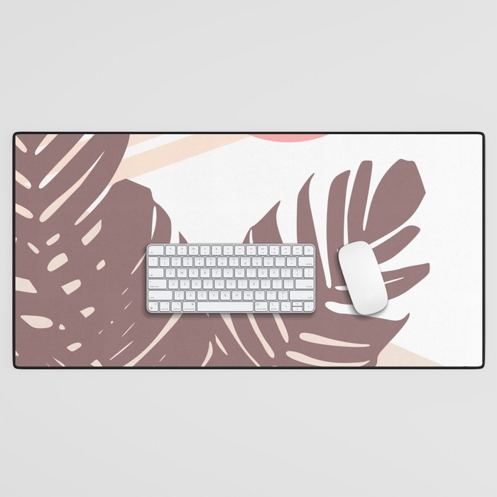 Palm Leaves with Sun Desk Mat