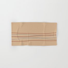 Beige / Tan / Khaki / Light Brown Solid Color with Minimal Scribble Stripes Bottom Hand & Bath Towel