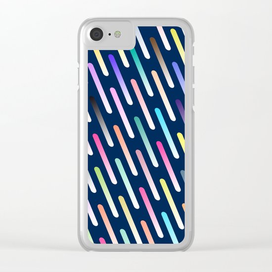 Abstract cosmic rain Clear iPhone Case