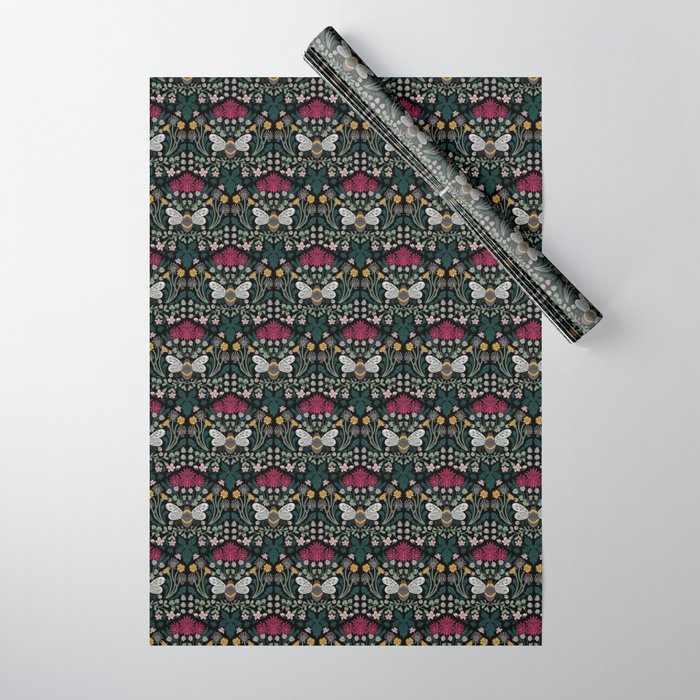 Bee in the Weeds Damak Wrapping Paper