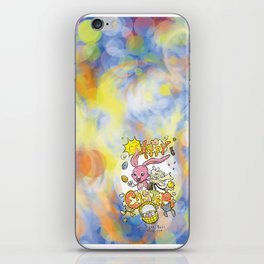HAPPY EASTER with Cartoony Old Man Joe & the CUTEST Easter Bunny EVER Hand Drawn One of a Kind Art iPhone Skin