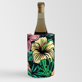 Hawaiian Hibiscus Floral Colorful Pattern Wine Chiller
