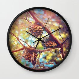 Autumn pine cones  #photography Wall Clock