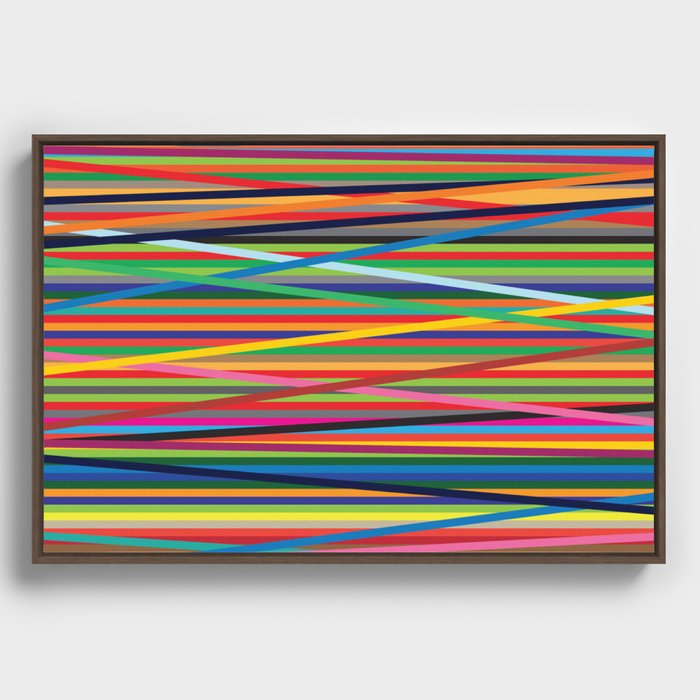 Rainbow Stripes Framed Canvas