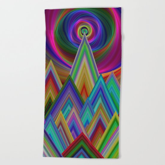 Summer Night at the Mountains Beach Towel