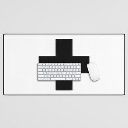 Black Swiss Cross  Desk Mat