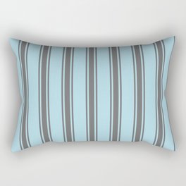 [ Thumbnail: Light Blue & Dim Grey Colored Stripes/Lines Pattern Rectangular Pillow ]