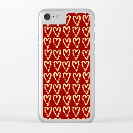 Hearts Of Gold Clear iPhone Case