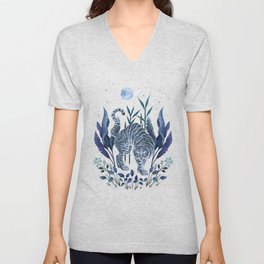 Year of the Tiger - Blue Night V Neck T Shirt