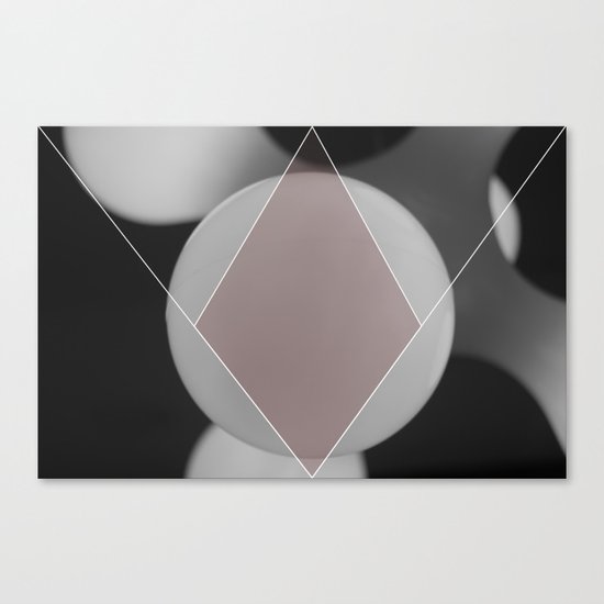 COLOUR DIAMONDS B&W (RED) Canvas Print