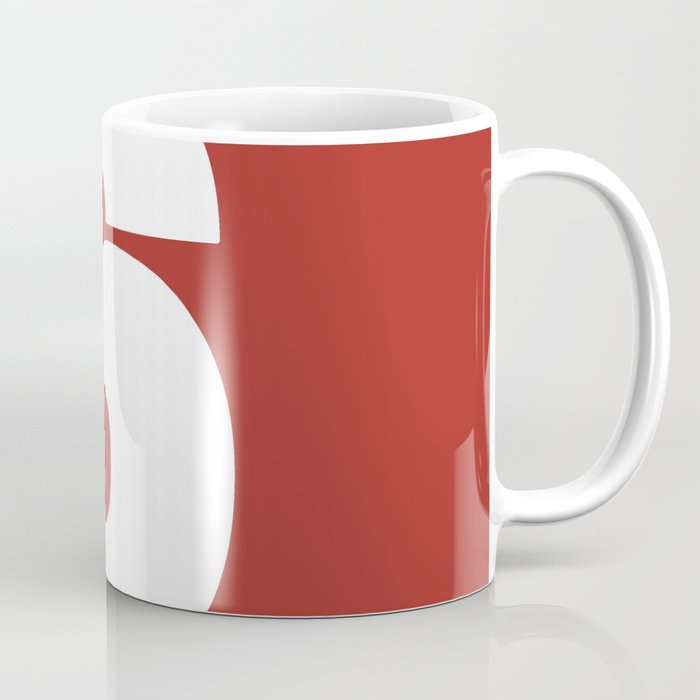 6 (White & Maroon Number) Coffee Mug