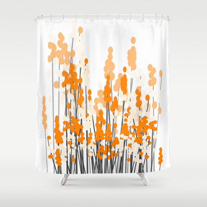 Orange Spring Bouquet on White Background #decor #society6 #buyart Shower Curtain