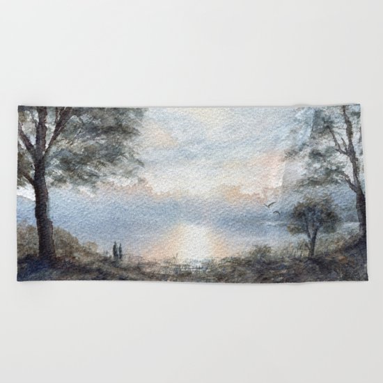 Lakeside Stroll Beach Towel