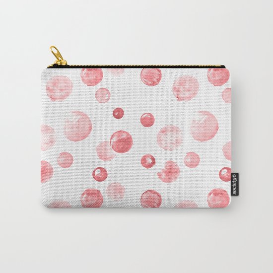 Wewak Pink Watercolors Polka Dots Carry-All Pouch