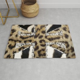 Wild | Hipster leopard Print Zebra UK Union Jack Flag  Rug