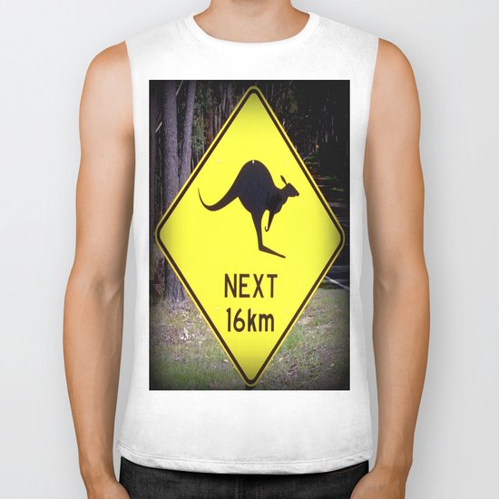 Kangaroo road Sign Biker Tank
