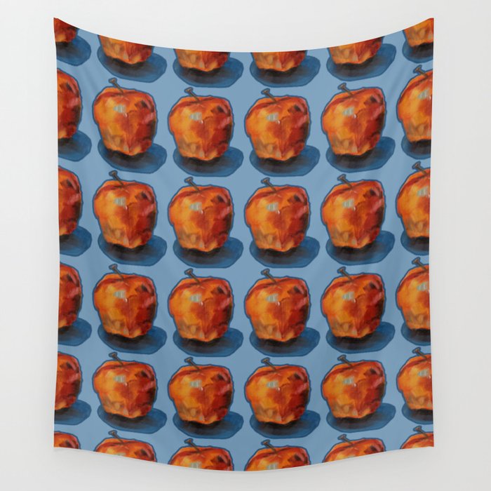 Oil painted apple Tile Wall Tapestry