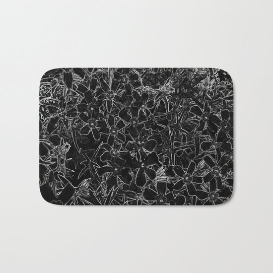 Flower | Flowers | Black and White Flox Graphic Bath Mat