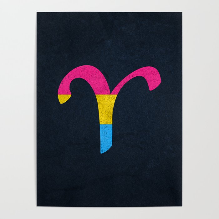 Pansexual Pride Flag Aries Zodiac Sign Poster By Wheedesign Society6