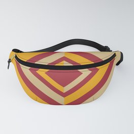 Red Orange Beige Geometric Diamond Shape Design 2021 Color of the Year Satin Paprika & Accent Shades Fanny Pack