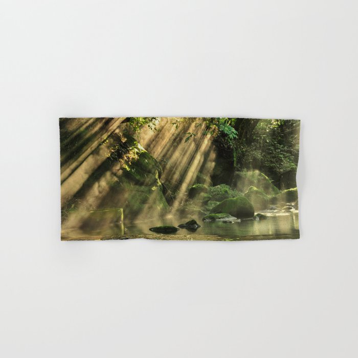 Brazil Photography - Beautiful Small Waterfall In The Middle Of The Forest Hand & Bath Towel