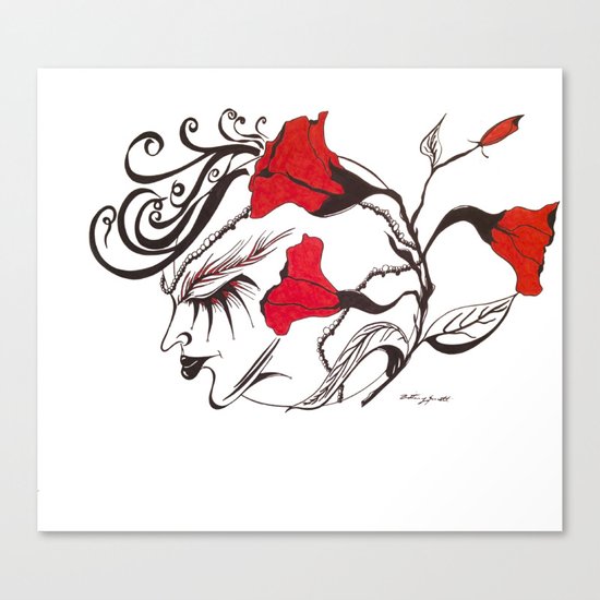A Flowered Face Canvas Print