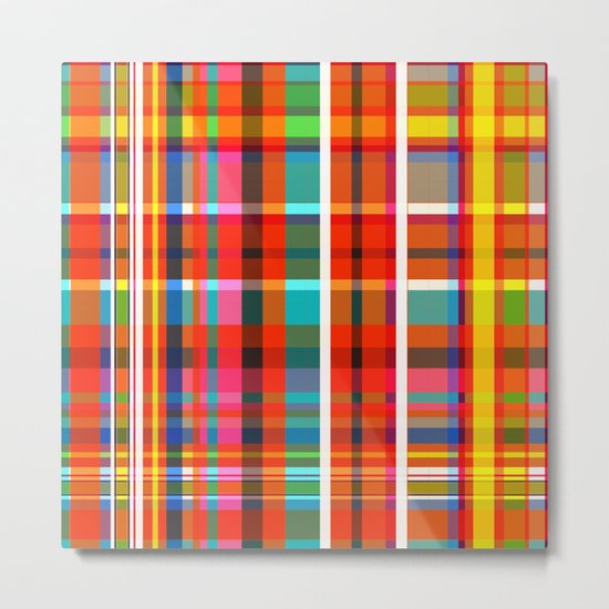 Madras Bright Check Metal Print