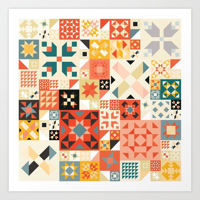 Modern Quilt Pattern Art Print