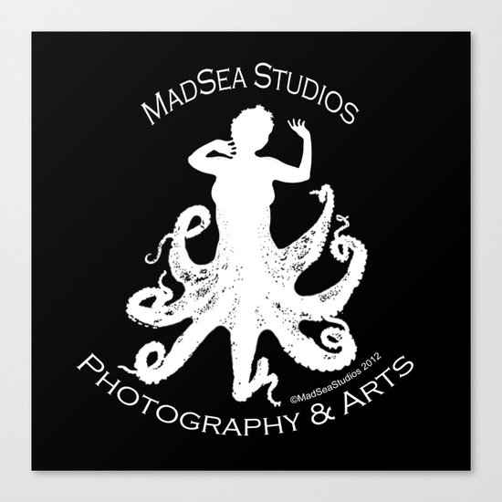 MadSea Nymph, white on black Canvas Print