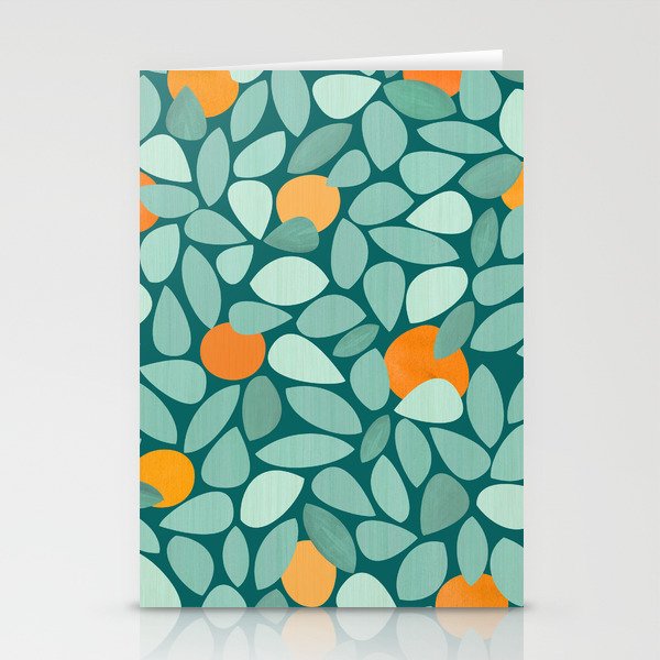 Sunny Orange Grove Abstract Pattern Stationery Cards