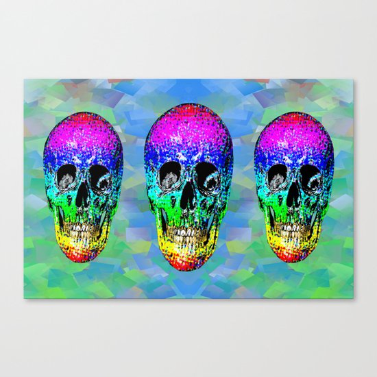 Skull disco rainbow Canvas Print