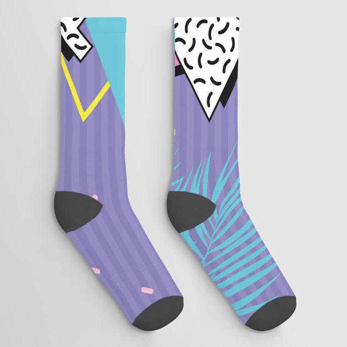 Memphis Pattern 57 - 80s - 90s Retro / 2nd year anniversary design Socks
