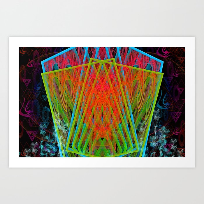 A Psychedelic Hand Of Cards Art Print