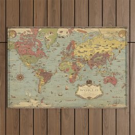 Mercator world map Outdoor Rug