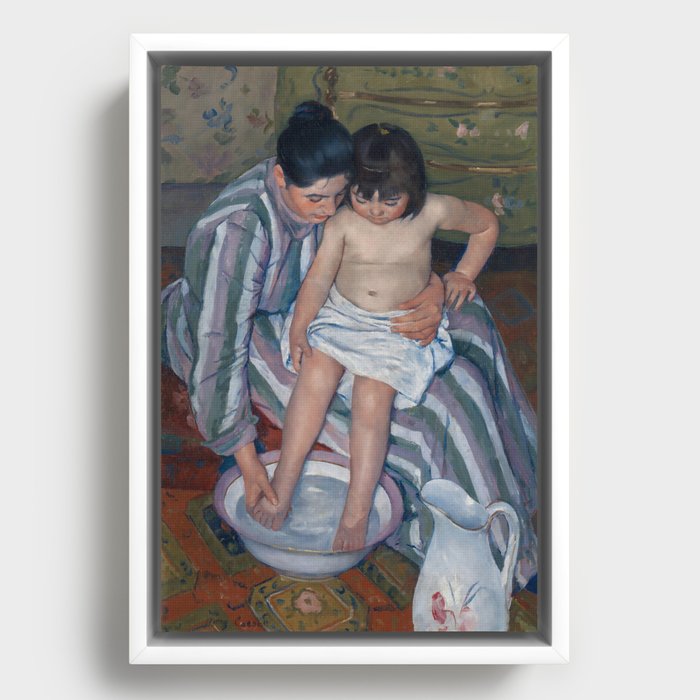 The Child's Bath Framed Canvas