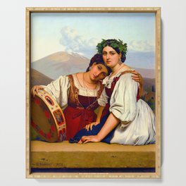 Guillaume Bodinier Young Neapolitan Women Serving Tray