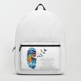 Colorful Feather Art With Birds For Sympathy - Sweet Memories Backpack