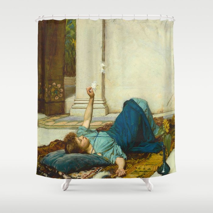 John William Waterhouse "The pleasure of doing nothing (Relaxing)" Shower Curtain